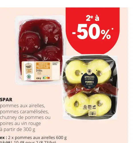 Offre: Pommes aux airelles, pommes caramélisées, chutney de pommes ou poires au vin rouge
