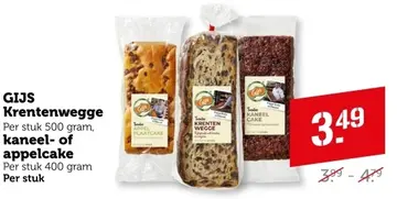 Aanbieding: GIJS Krentenwegge kaneel- of appelcake