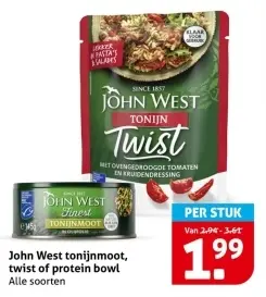 Aanbieding: John West tonijnmoot, twist of protein bowl