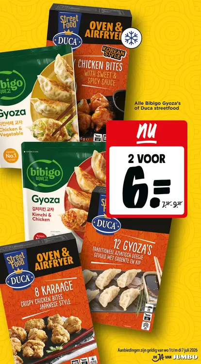 Aanbieding: Bibigo Gyoza's of Duca streetfood