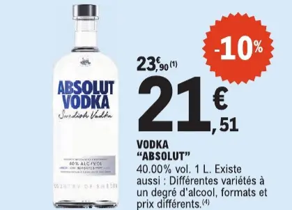 Offre: Vodka Absolut