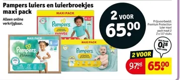 Aanbieding: Pampers luiers en luierbroekjes maxi pack