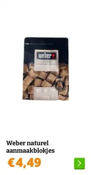Aanbieding: Weber naturel aanmaakblokjes