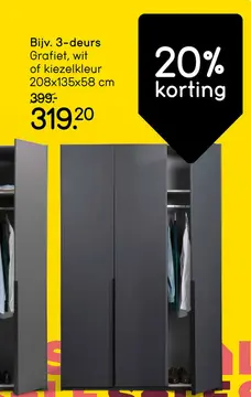 Aanbieding: Kledingkast Milaan 3-deurs