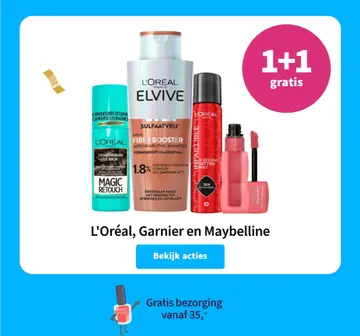 Aanbieding: L'Oréal, Garnier en Maybelline