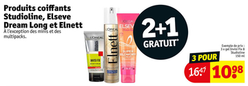 Offre: Produits coiffants Studioline, Elseve Dream Long et Elnett