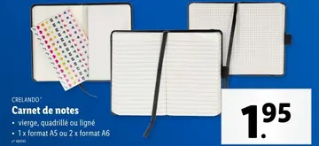 Offre: Carnet de notes