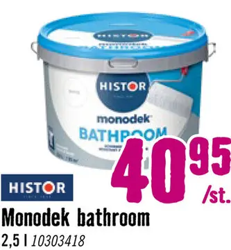 Aanbieding: HISTOR Monodek Bathroom Muurverf schimmelbestendig wit 2,5 l