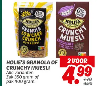 Aanbieding: Granola of crunchy muesli