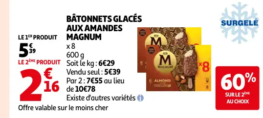 Promotie: Bâtonnets glacés aux amandes