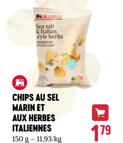 Offre: Chips au sel marin et aux herbes italiennes