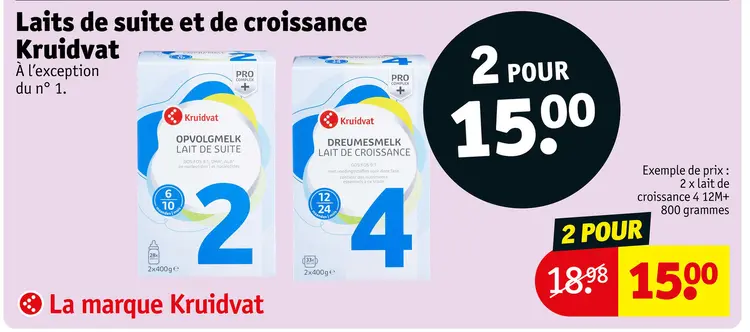 Offre: Laits de suite et de croissance