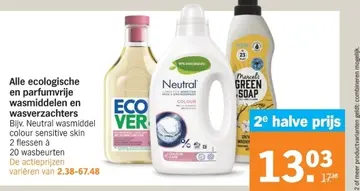 Aanbieding: Alle ecologische en parfumvrije wasmiddelen en wasverzachters