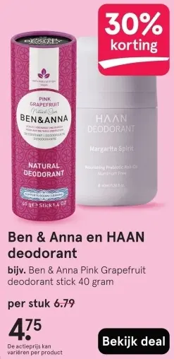 Aanbieding: Ben & Anna en HAAN deodorant