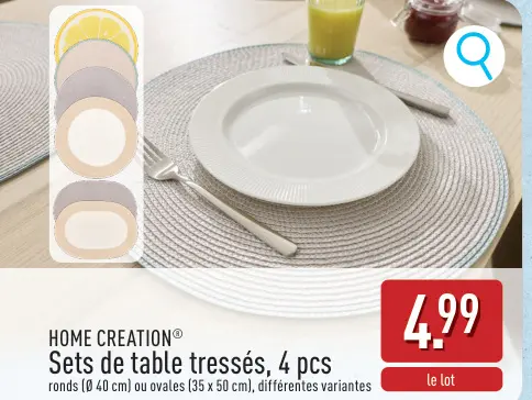 Offre: Sets de table tressés