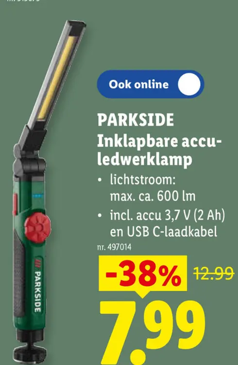 Promotie: Inklapbare accu-ledwerklamp