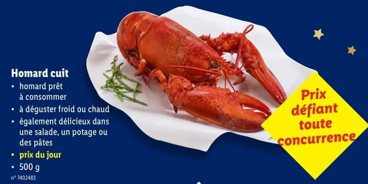 Offre: Homard cuit