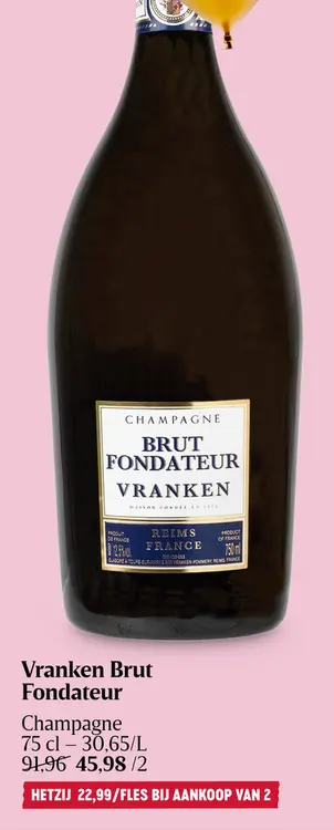 Aanbieding: Vranken Brut Fondateur Champagne
