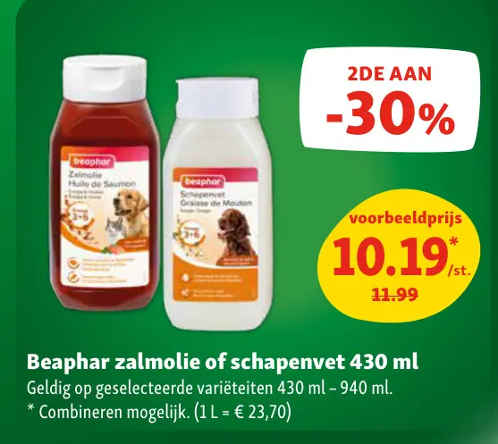 Promotie: zalmolie of schapenvet