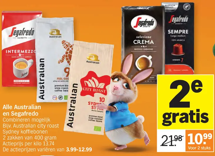 Promotie: Australian en Segafredo koffiebonen