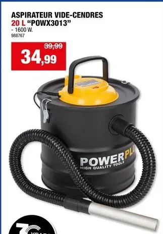 Offre: Aspirateur vide-cendres 20 L "POWX3013"