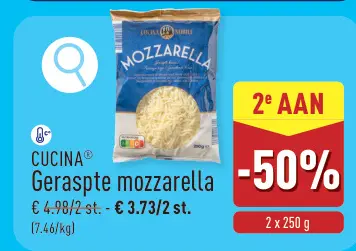 Promotie: Geraspte mozzarella