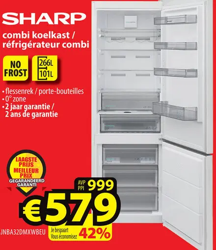 Aanbieding: combi koelkast / réfrigérateur combi