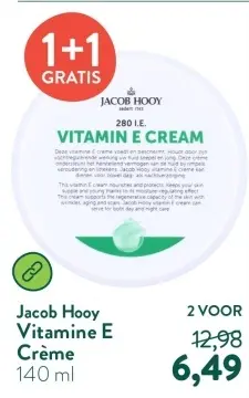 Aanbieding: Jacob Hooy Vitamine E Crème