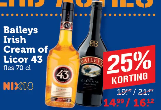 Aanbieding: Baileys Irish Cream of Licor 43