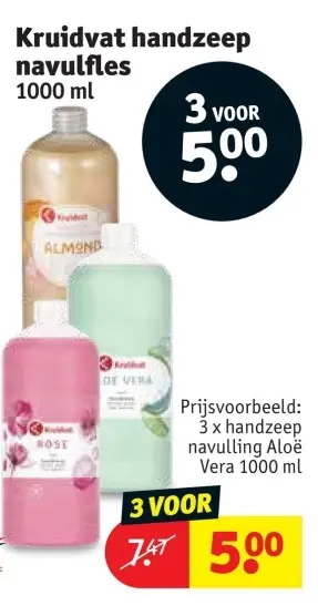 Aanbieding: Kruidvat handzeep navulfles