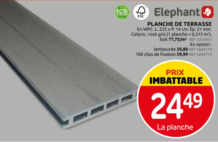 Promotie: Planche de terrasse