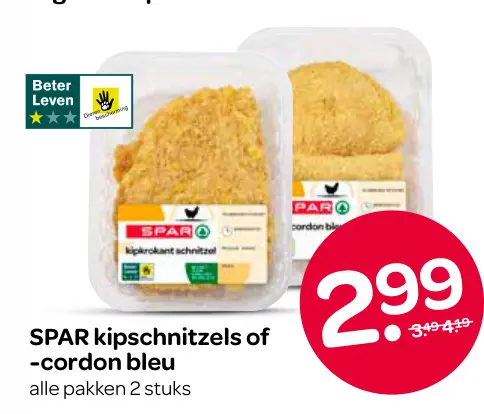Aanbieding: Kipschnitzels of -cordon bleu