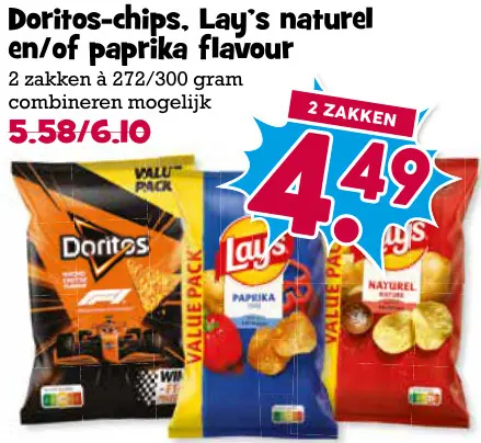 Aanbieding: Chips, naturel en/of paprika flavour