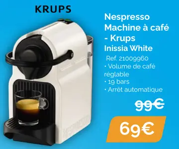 Offre: Nespresso Machine à café - Krups Inissia White