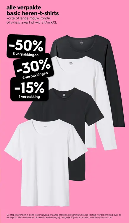 Promotie: Alle verpakte basic heren-t-shirts
