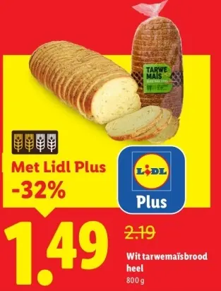 Aanbieding: Wit tarwemaïsbrood