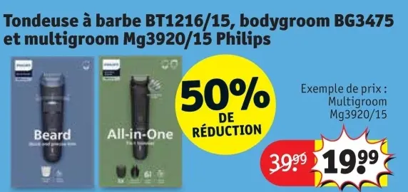 Offre: Tondeuse à barbe BT1216/15, bodygroom BG3475 