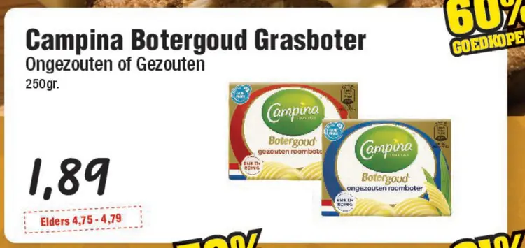 Aanbieding: Campina Botergoud Grasboter