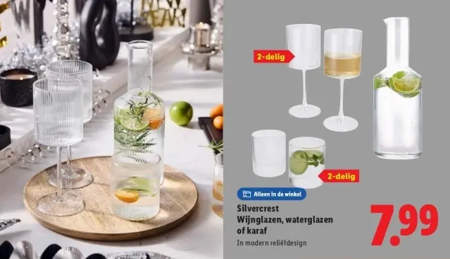 Aanbieding: Wijnglazen, waterglazen of karaf
