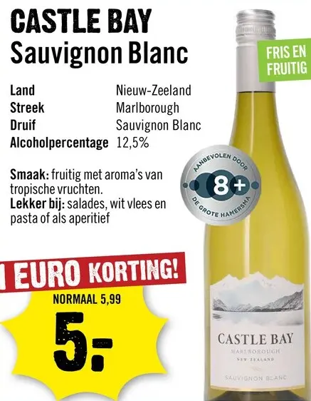 Aanbieding: Castle Bay Sauvignon Blanc 75 cl