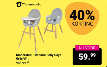 Aanbieding: Kinderstoel Titanium Baby Dayz Grijs/Wit