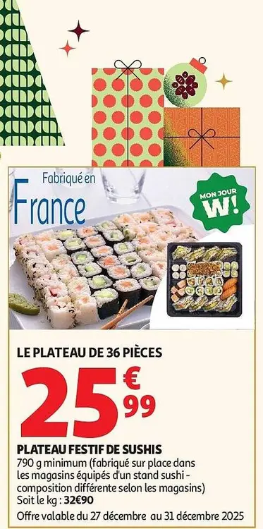 Offre: Plateau festif de sushis
