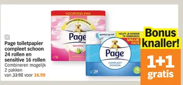 Aanbieding: Page toiletpapier compleet schoon en sensitive