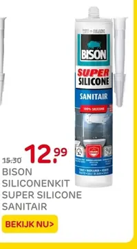 Aanbieding: Bison siliconenkit super silicone sanitair