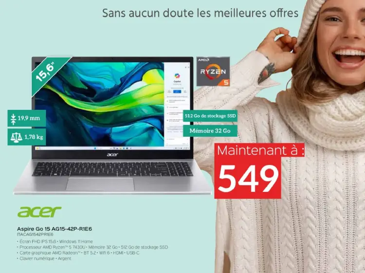 Offre: Aspire Go 15 AG15-42P-R1E6