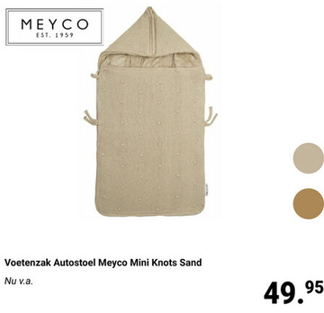 Aanbieding: Voetenzak Autostoel Meyco Mini Knots Sand