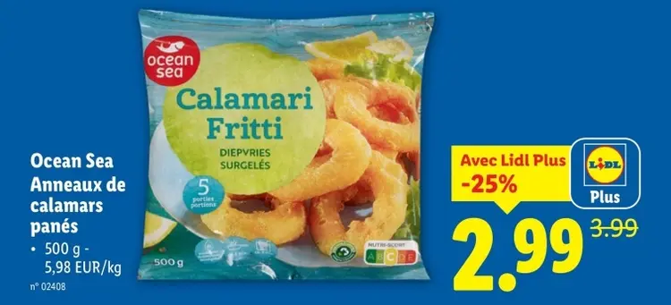 Offre: Anneaux de calamars panés