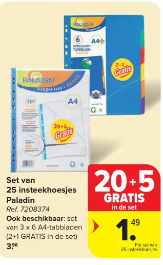 Offre: Set van 25 insteekhoesjes
