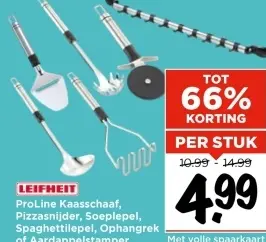Aanbieding: ProLine Kaasschaaf, Pizzasnijder, Soeplepel,