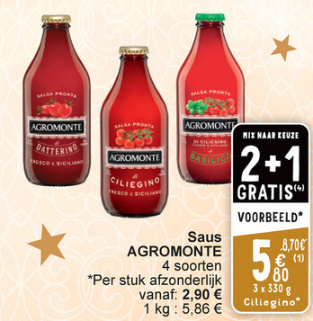 Aanbieding: Saus AGROMONTE 4 soorten